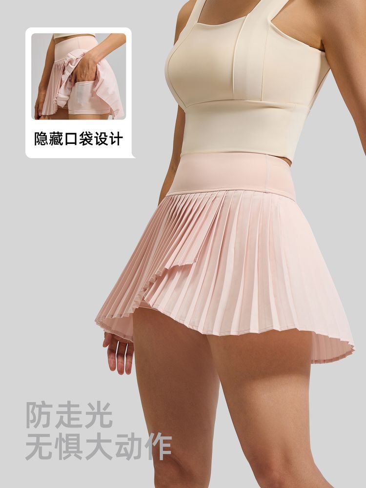 Pleated yoga skirt - side slit